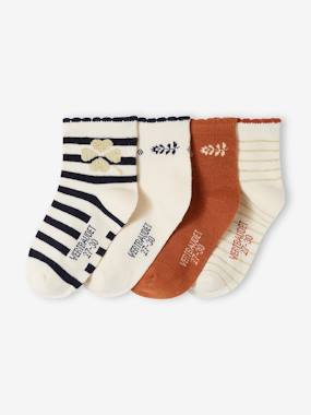 -Lot de 4 paires de mi-chaussettes dune fille