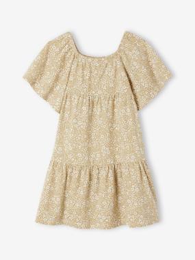 Girls-Dress with Ruffles, Floral Print, for Girls