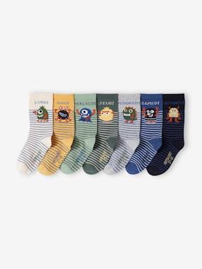 Garçon-Sous-vêtement-Lot de 7 paires de chaussettes semainier garçon monstres