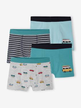 Garçon-Sous-vêtement-Lot de 4 boxers stretch "van" garçon en coton bio