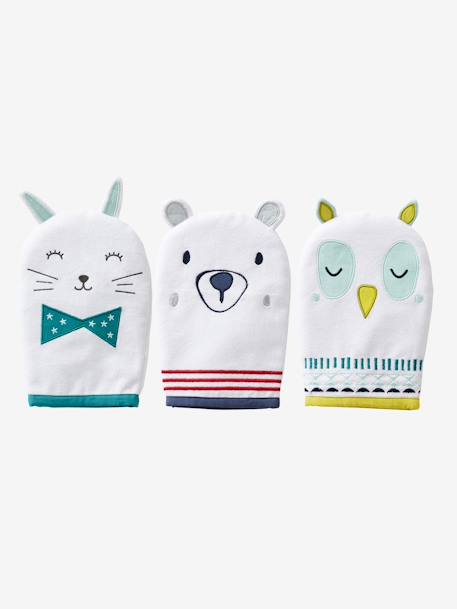 2 X Gant De Lavage Enfants Gant De Toilette Bebe Peluche Animaux Duschhandschuh Poupee Marionnettes Jouets Et Jeux