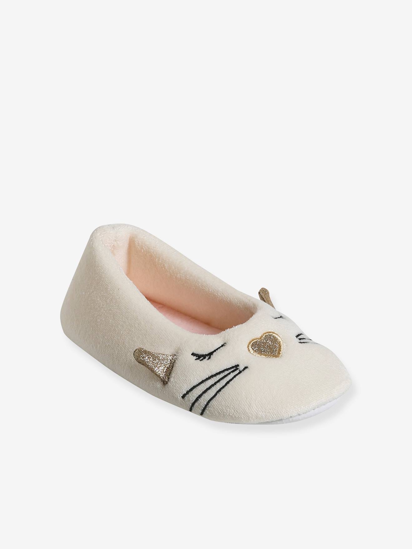 Chaussons ballerine int rieur velours enfant cru Chaussures