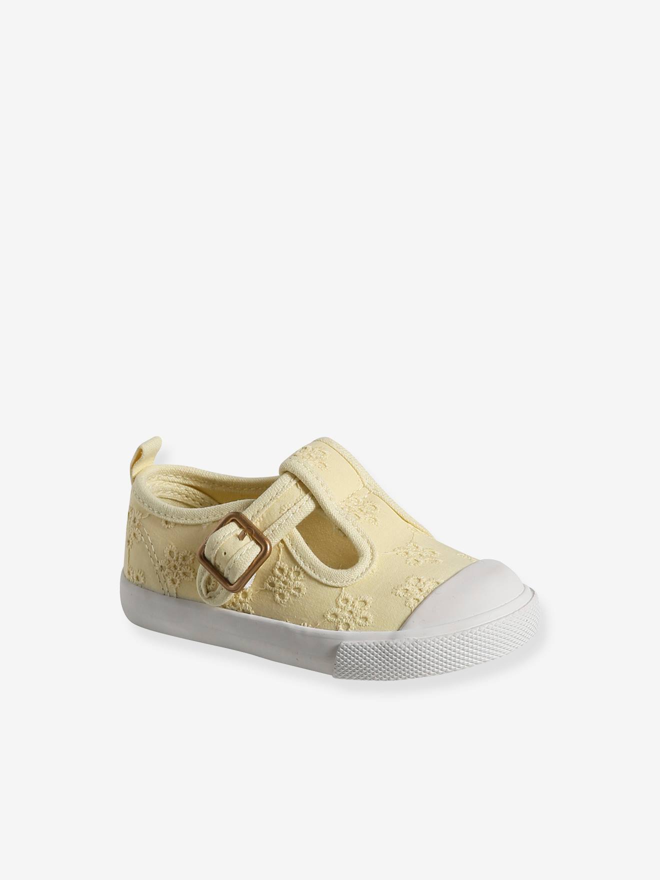 Sandales babies brodees bebe jaune Chaussures