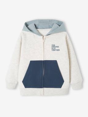 Boys-Sportswear-Colourblock Sports Jacket with Hood for Boys