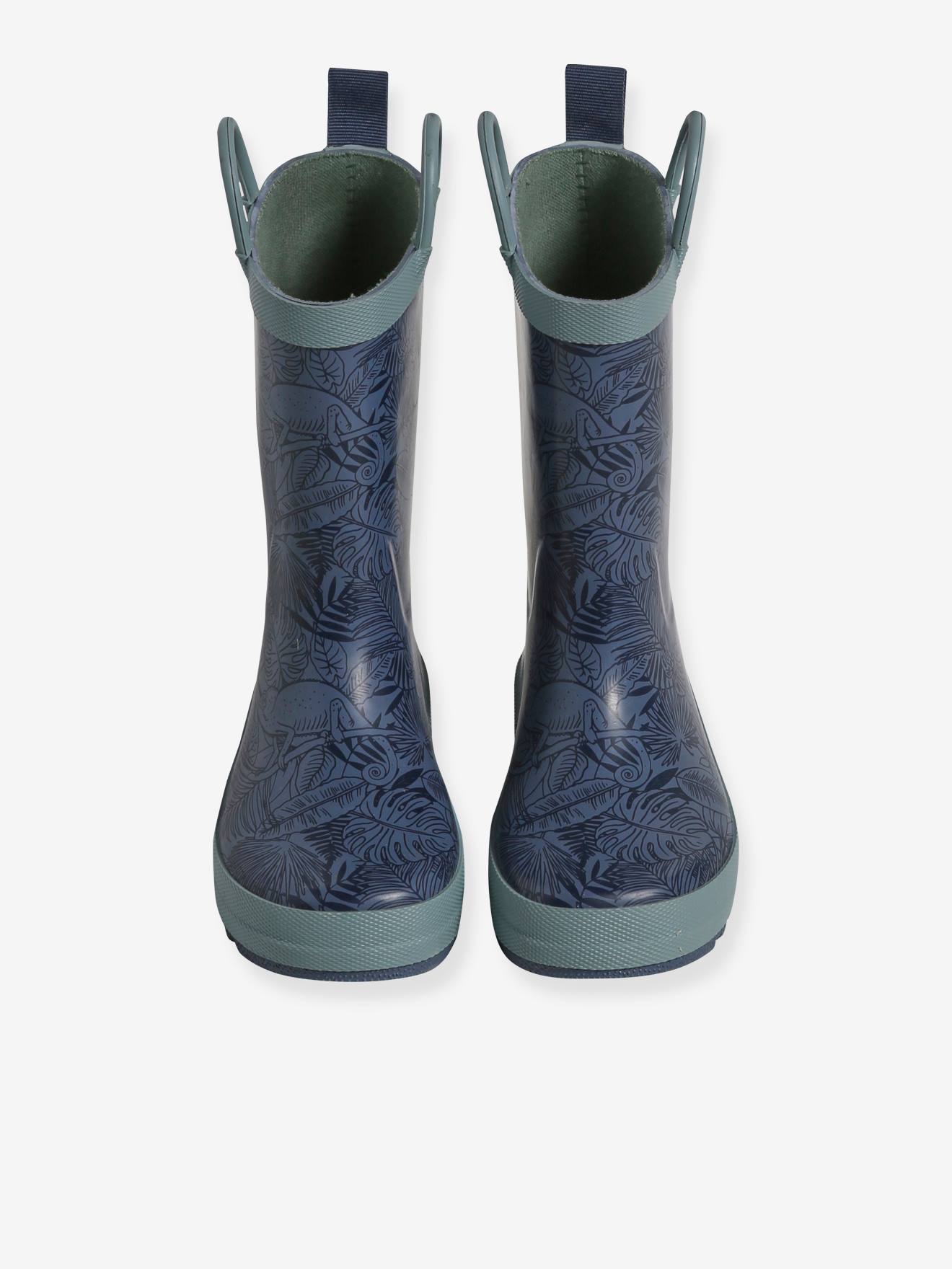 Bottes De Pluie Enfant Imprimé Cœurs VERTBAUDET - Caoutchouc Doux, Semelle Antidérapante, Bande Réfléchissante
