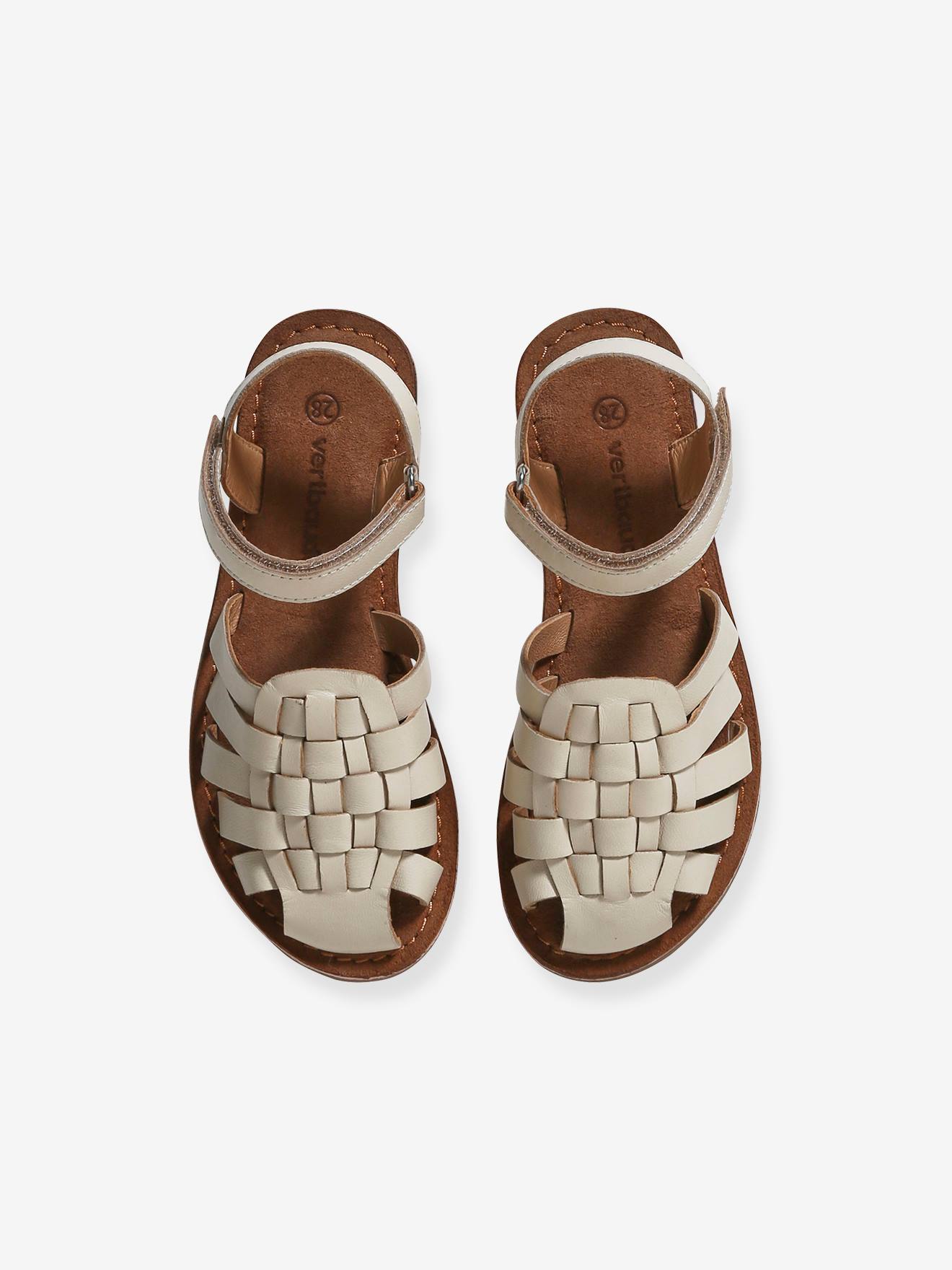 Sandales bébé cuir à scratchs fermées or Sandales bébé cuir à scratchs fermées or
