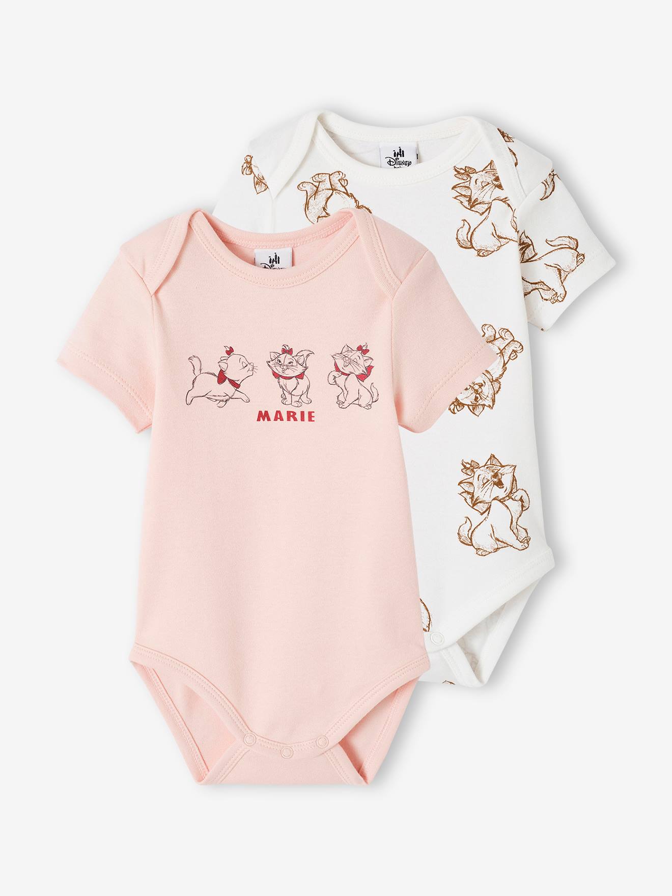 Pack of 2 Bodysuits, Marie of the Aristocats by Disney® - pale pink