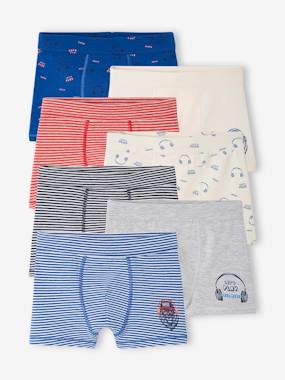 Boys-Underwear-Pack of 7 "Bear" Stretch Boxers in Organic Cotton for Boys