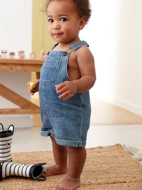 -Salopette courte en denim bébé