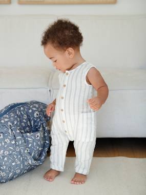 Baby-Dungarees & All-in-ones-Cotton Gauze Jumpsuit for Newborns