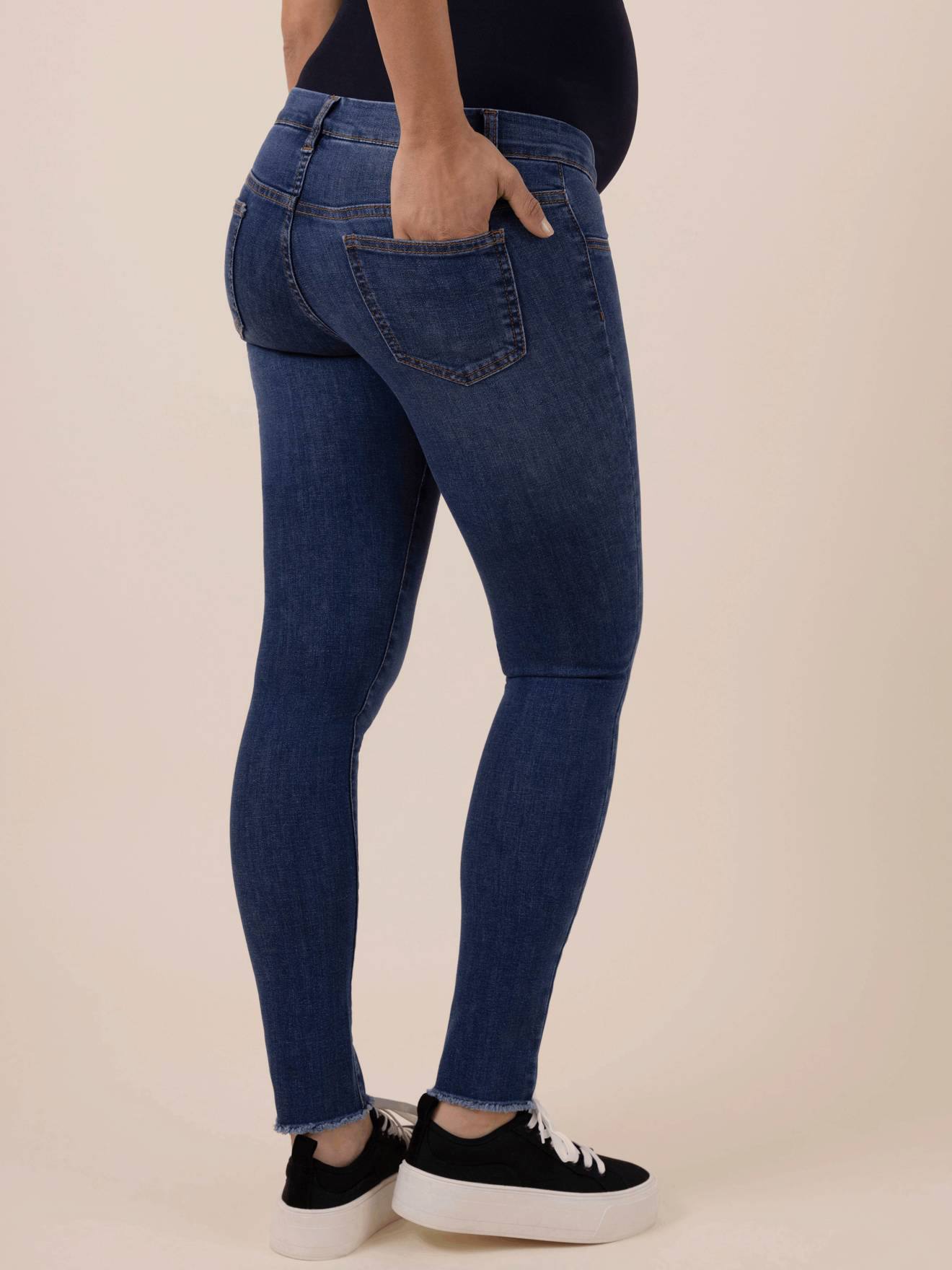 7/8 Length Jeans with Seamless Belly Band for Maternity, Dave Seamless by  ENVIE DE FRAISE - stone, Maternity