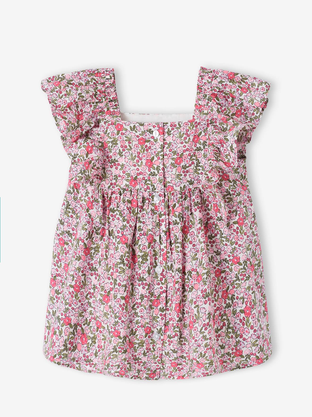 Robe Bébé Fille Good Lad - Imprimé Vichy Fleuri - Taille 12 Mois - Sarcelle Et Blanc