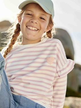 Sailor-type Sweatshirt with Ruffles on the Sleeves, for Girls  - vertbaudet enfant