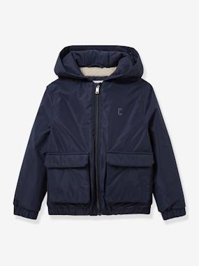 Boys-Coats & Jackets-Windcheater Jacket Lined in Sherpa, by CYRILLUS