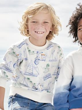 Boys-Cardigans, Jumpers & Sweatshirts-Sweatshirts & Hoodies-Sweatshirt with Riviera Motif for Boys