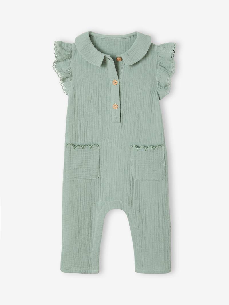 Cotton Gauze Jumpsuit for Babies terracotta, Baby
