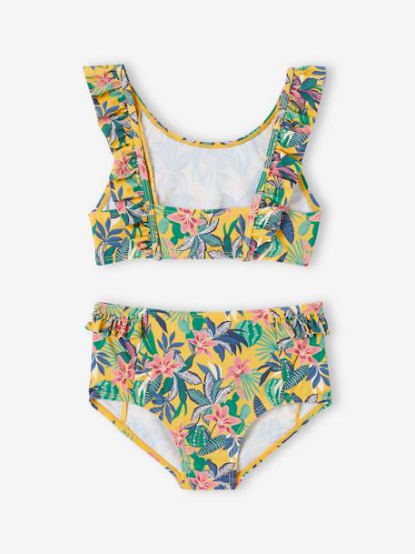 Maillot de bain 2 pièces imprimé exotique moutarde - vertbaudet enfant 