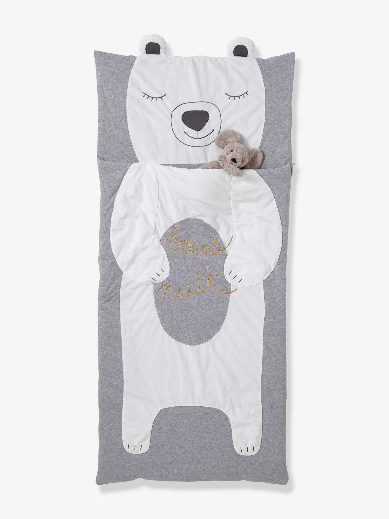 teddy bear sleeping bag and bed