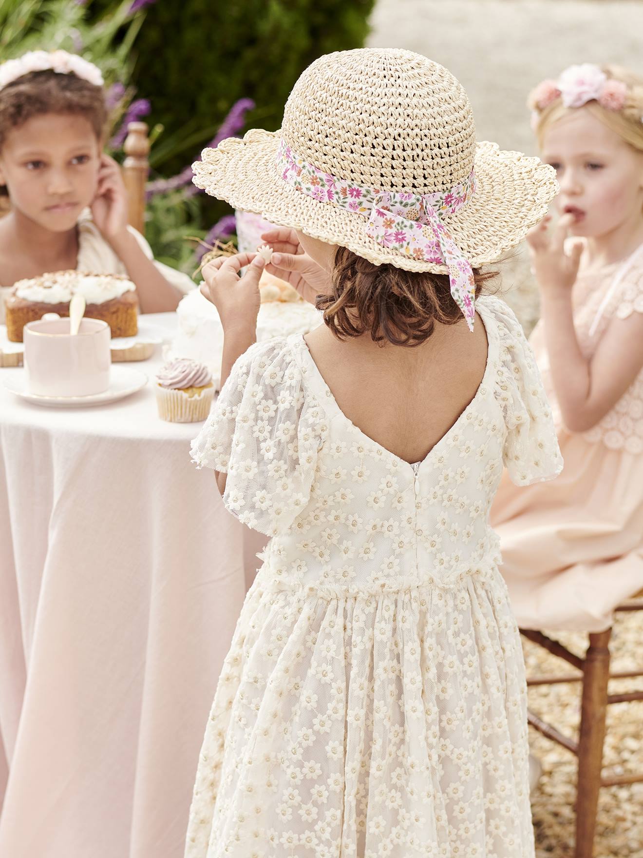 Robe Fille Brodée Fleurs Pastourelle By Pippa & Julie - Tailles 2T 3T 4T, Neuve Avec étiquette