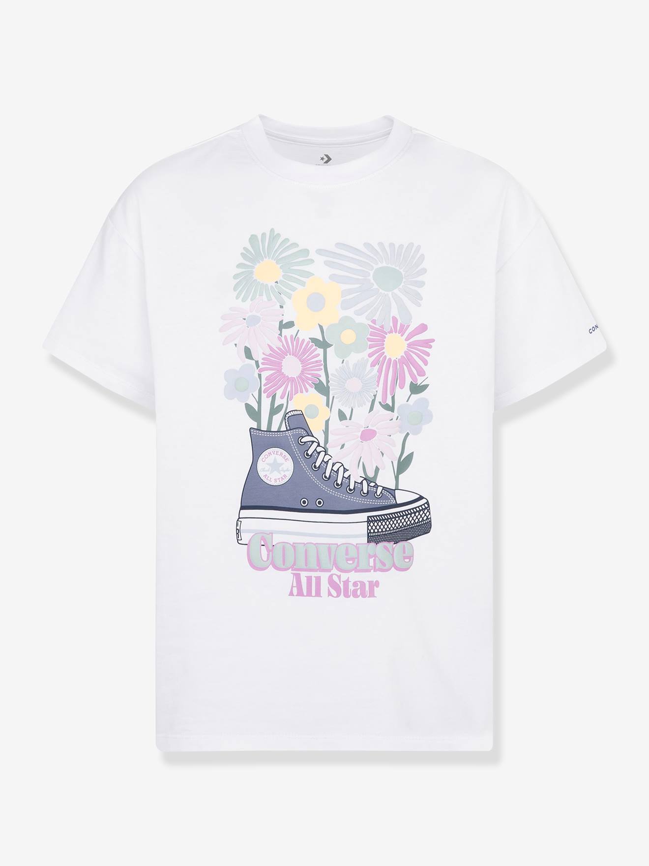 Graphic T Shirt for Girls by CONVERSE ecru