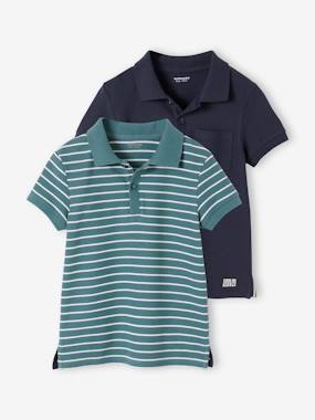 Garçon-T-shirt, polo, sous-pull-Lot de 2 polos garçons en maille piquée