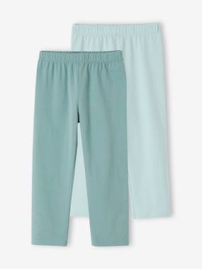 Lot de 2 leggings fille mi-mollets  - vertbaudet enfant