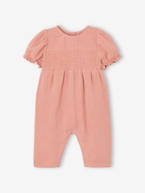 -Combinaison en gaze de coton bébé jambes larges