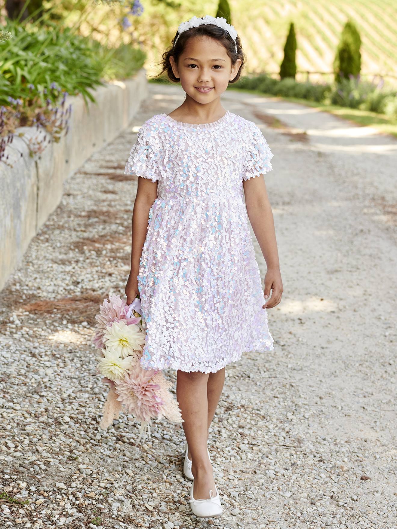 Occasion Wear Dress with Sequins for Girls ecru Girls