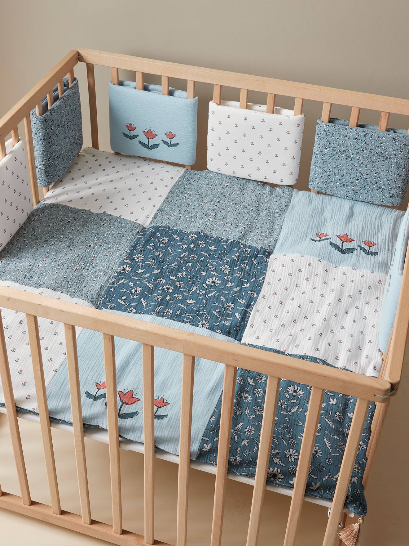 Future Home - Parure de lit 2 personnes en coton 57 fils imprimé bleu - Bleu - 31.49