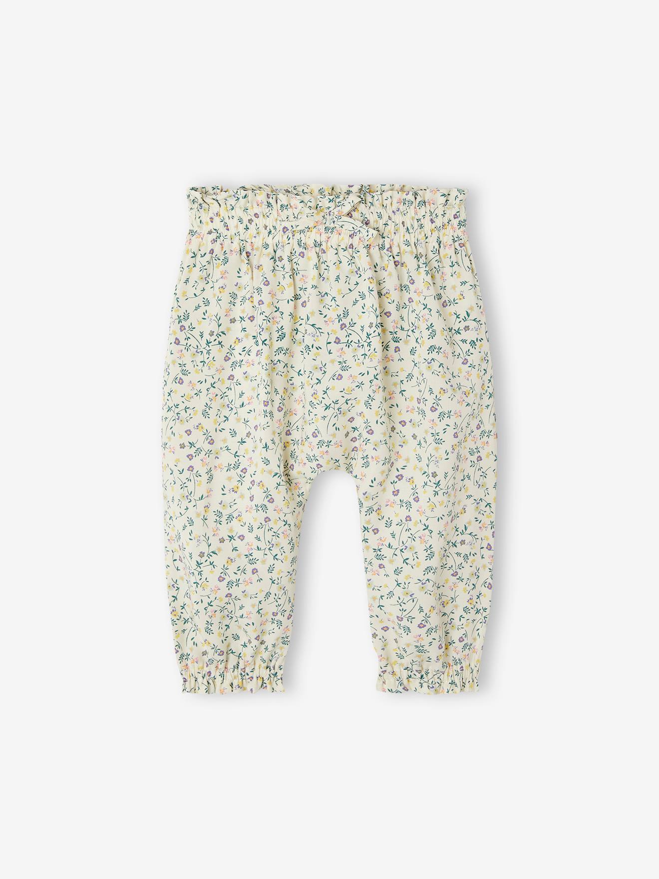 Pantalon Bébé Fille Fluide Taille Mois (67cm) Imprimé Vert