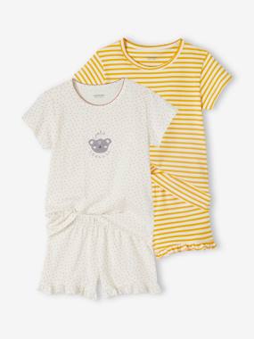 Fille-Pyjama, surpyjama-Lot de 2 pyjashorts animaux fille