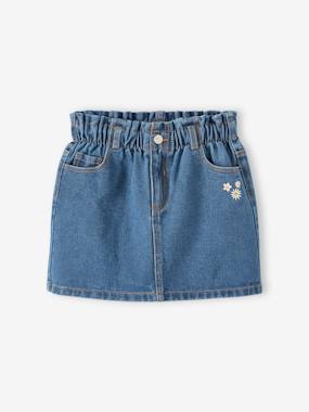 Girls-Skirts-Denim Paperbag Skirt for Girls