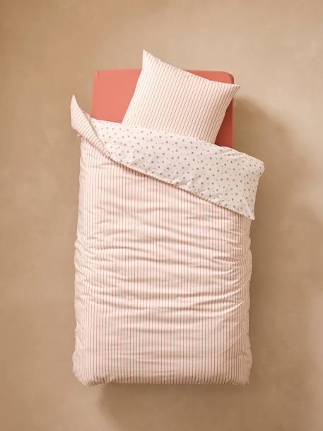 Parure Housse Couette + Taie Bébé Vert Sauge Gaze Coton Bio Vertbaudet 100x140 + 40x60