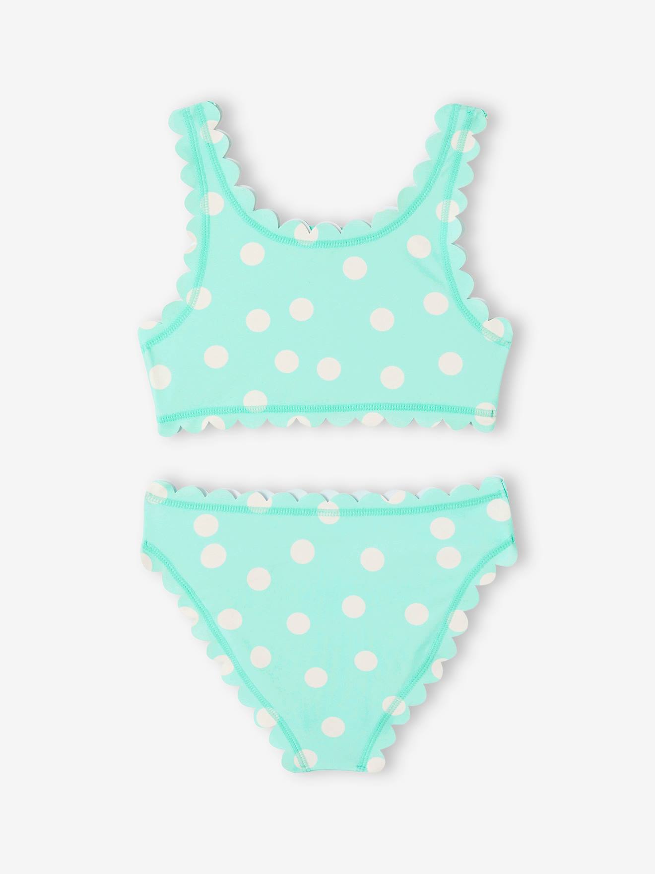 Polka Dot Bikini for Girls aqua green Girls