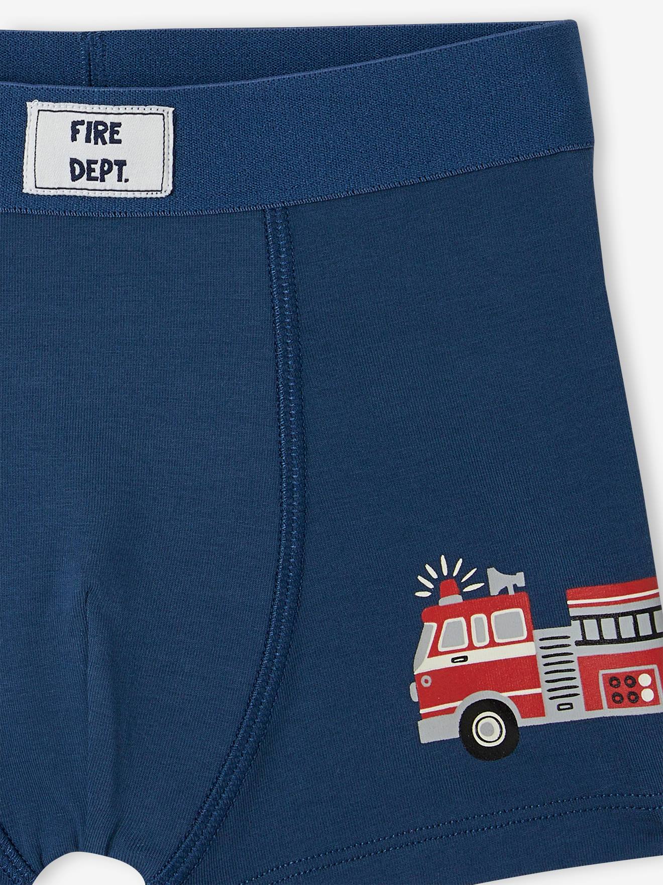 Caleçon Homme Motif Camion De Pompiers - Polyester Extensible, Respirant - Pour Sport, Quotidien, Maison - Tailles S à XXL - 2