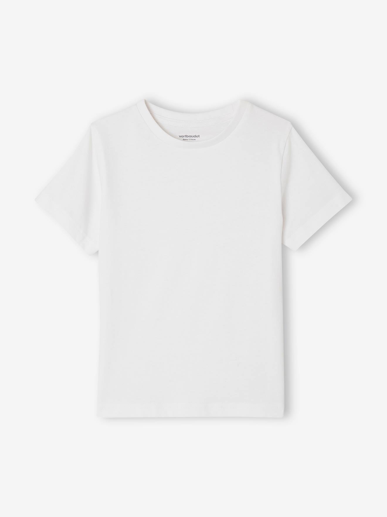 T shirt uni Basics gar on manches courtes blanc Gar on