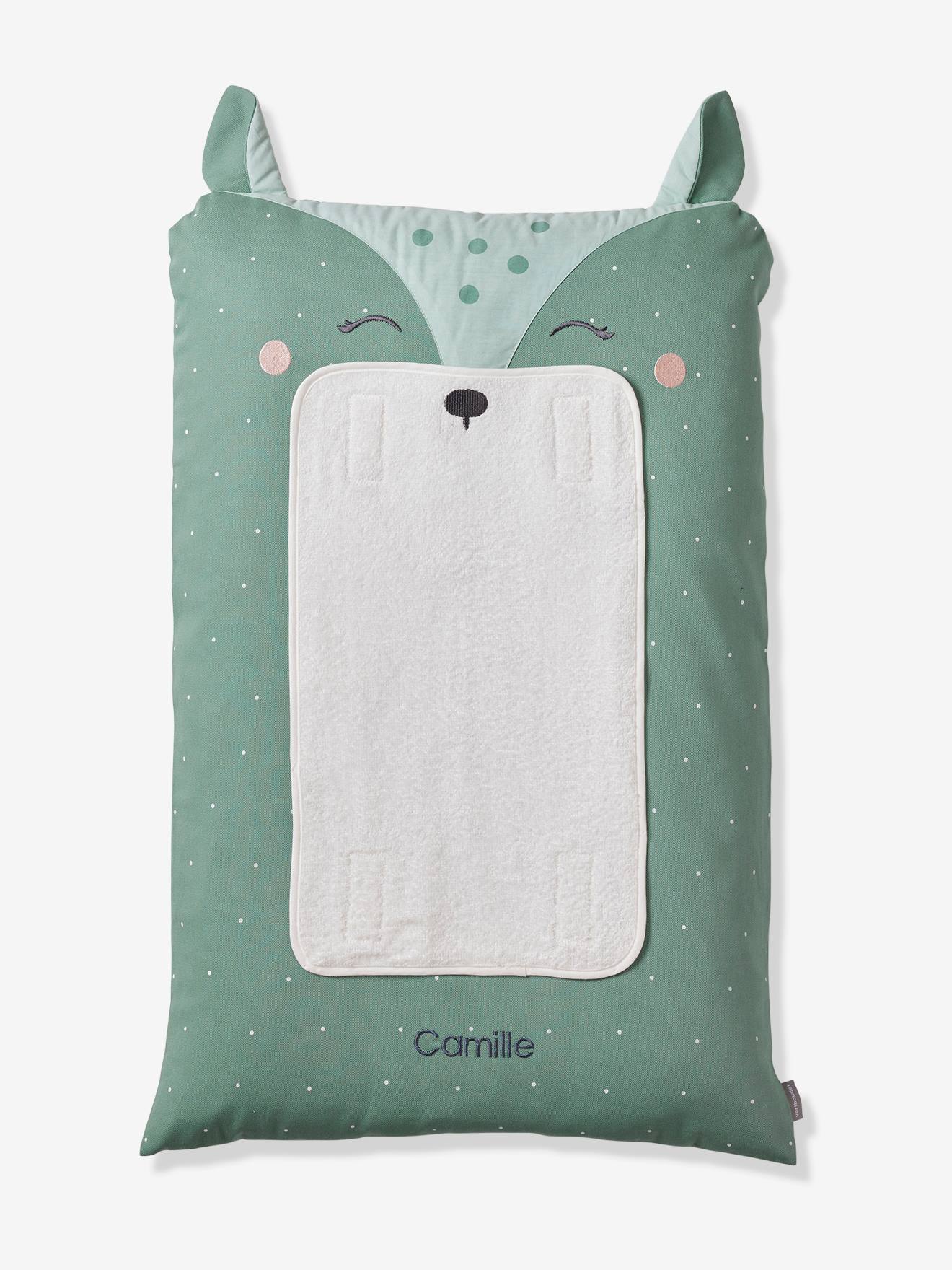 VERTBAUDET Housse Matelas à Langer Trek Rayé Vert 72x49 - Modèle Croco Adorable