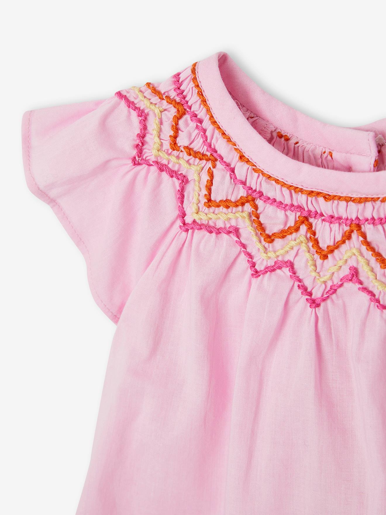 Ensemble Bébé Fille Été - Haut Rose & Short Jean - Tailles 6-12 à 18-23 Mois