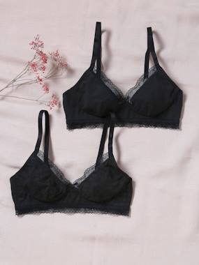 -Lot 2 soutiens-gorge de grossesse coton biologique et dentelle