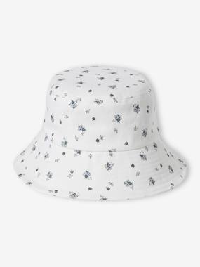 Girls-Accessories-Floral Capeline-Style Bucket Hat for Girls