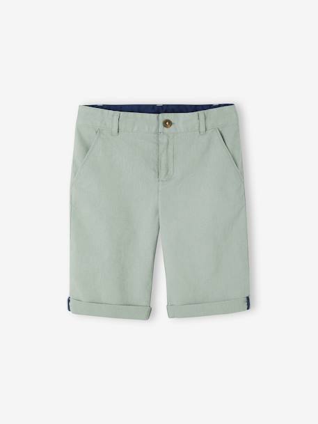 Bermuda Shorts in Cotton/Linen for Boys Beige+blue+Dark Blue+sage green - vertbaudet enfant 