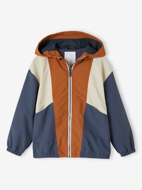 Boys-Coats & Jackets-Colourblock Windcheater with Hood for Boys