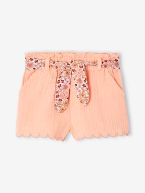 Bébé-Short-Short bébé en gaze de coton avec ceinture fleurie