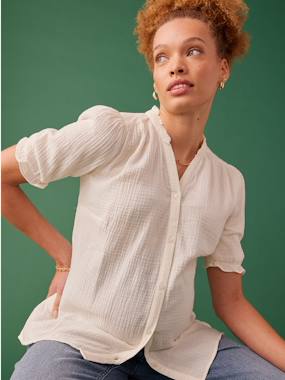 Vêtements de grossesse-Blouse grossesse en gaze de coton