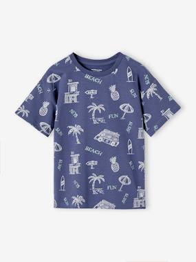 Boys-Tops-T-Shirt with Graphic Holiday Motifs for Boys