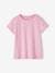 Pack of 3 Assorted T-shirts, Iridescent Details for Girls BLUE DARK SOLID WITH DESIGN+BROWN LIGHT SOLID WITH DESIGN+navy blue+pastel yellow+raspberry pink+sage green - vertbaudet enfant 