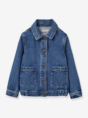 Girls-Coats & Jackets-Denim Jacket for Girls, by CYRILLUS