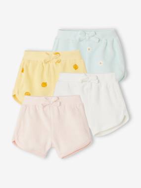 Baby-Bodysuits-Pack of 4 Shorts in Terry Cloth, for Babies