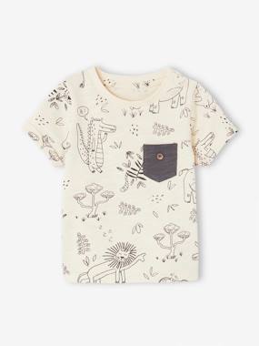 Bébé-T-shirt, sous-pull-T-shirt-T-shirt jungle bébé en jersey flammé