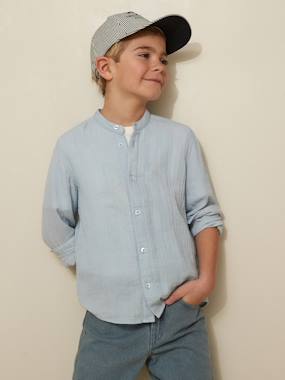 -Cotton Gauze Shirt for Boys